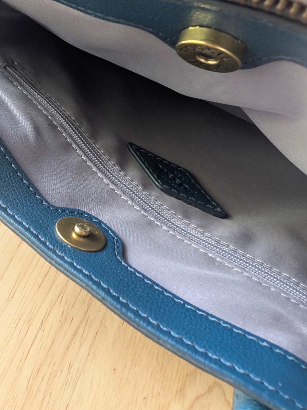 Fossil Lana Navy Leather Satchel Handbag - Picture 12 of 14